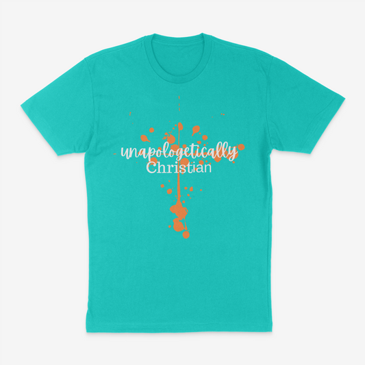 Unapologectially Christian Turquoise and Orange T-Shirt